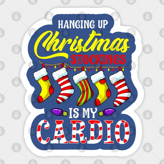 Hanging up Christmas stockings is my cardio Sticker by creative